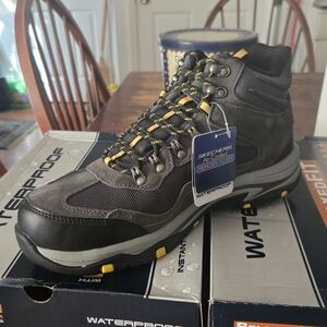 Waterproof Black and Yellow Hiking Boots Size 10 M